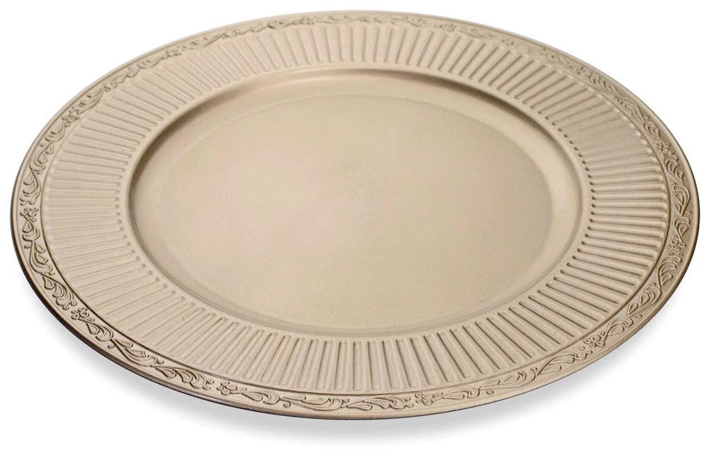 Sousplat Redondo Decorativo Natalino Champanhe 33x33x33 cm D'Rossi