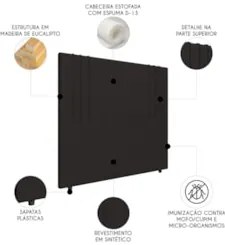 Cabeceira Cama Box Queen 160cm Estofada Rama Sintético Marrom Z04 - Mp