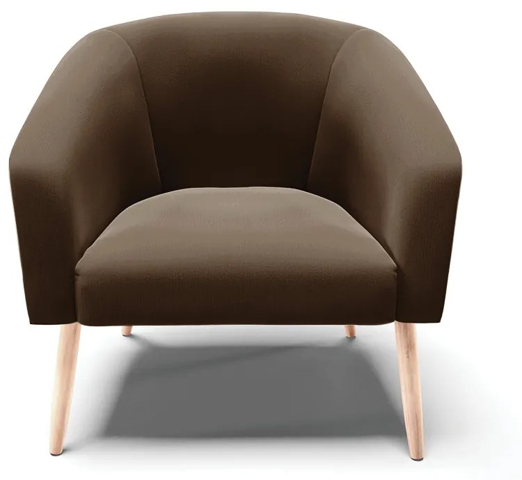 Poltrona Decorativa Pé Palito Natural Kit 2 Stella Suede D03 - D'Rossi - Marrom