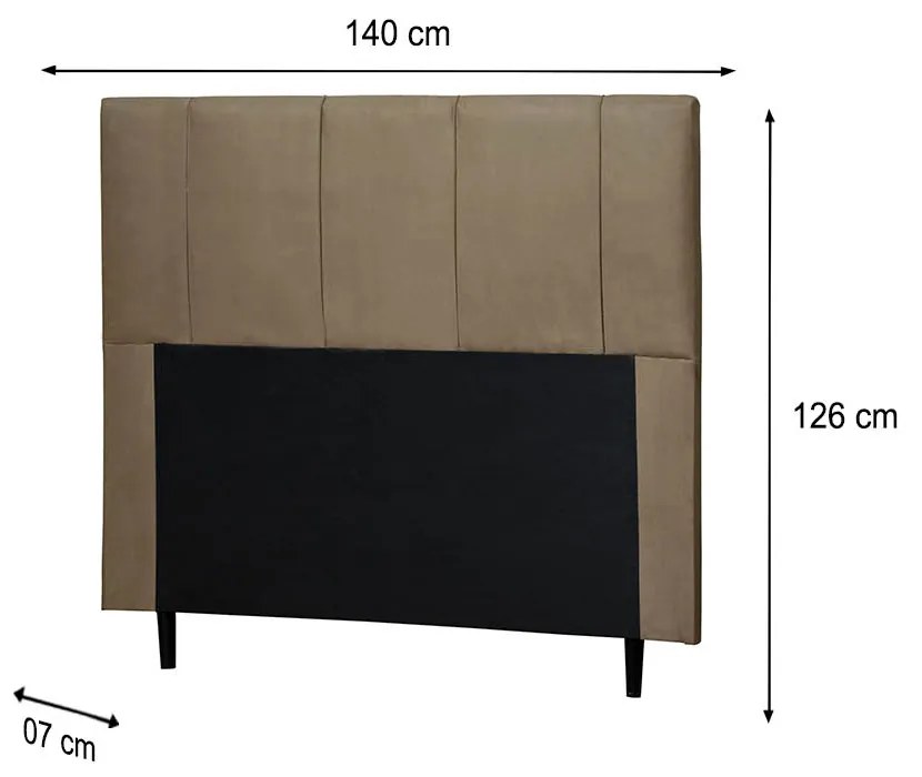 Cabeceira Donna Para Cama Box Casal 140 cm Suede Bege - D'Rossi
