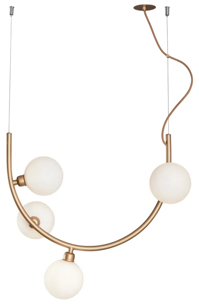 Pendente Astral 28X50X48,5Cm 4Xg9 Globo Ø12Cm - Usina 16942/4 (MR-T - Marrom Texturizado, FOSCO)