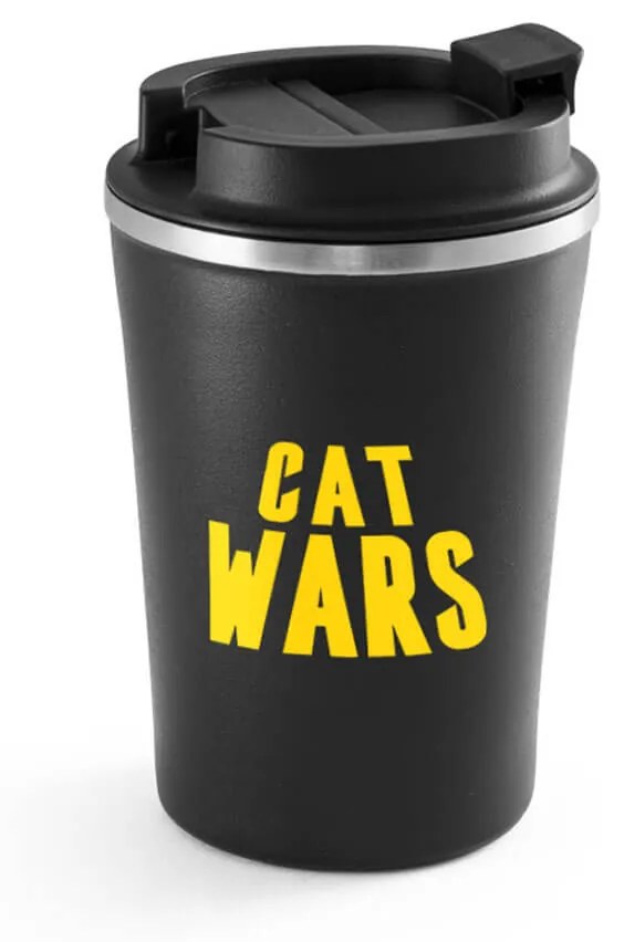 Copo Térmica Chá Café e Cerveja 470ml Cat Wars - Preto