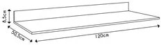Tampo para Balcão de Cozinha 120cm MDP Preto - Lumil