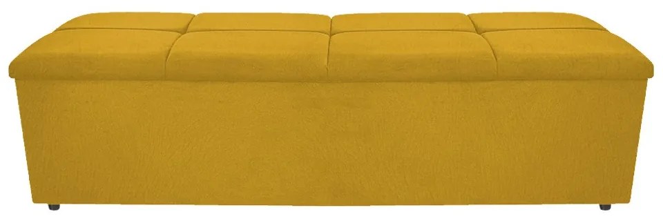 Calçadeira Munique 140 cm Casal Suede Amarelo - ADJ Decor