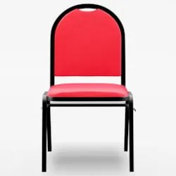 Kit 4 Cadeiras Hoteleiras Auditório Empilhável Sintético Z33 Vermelho