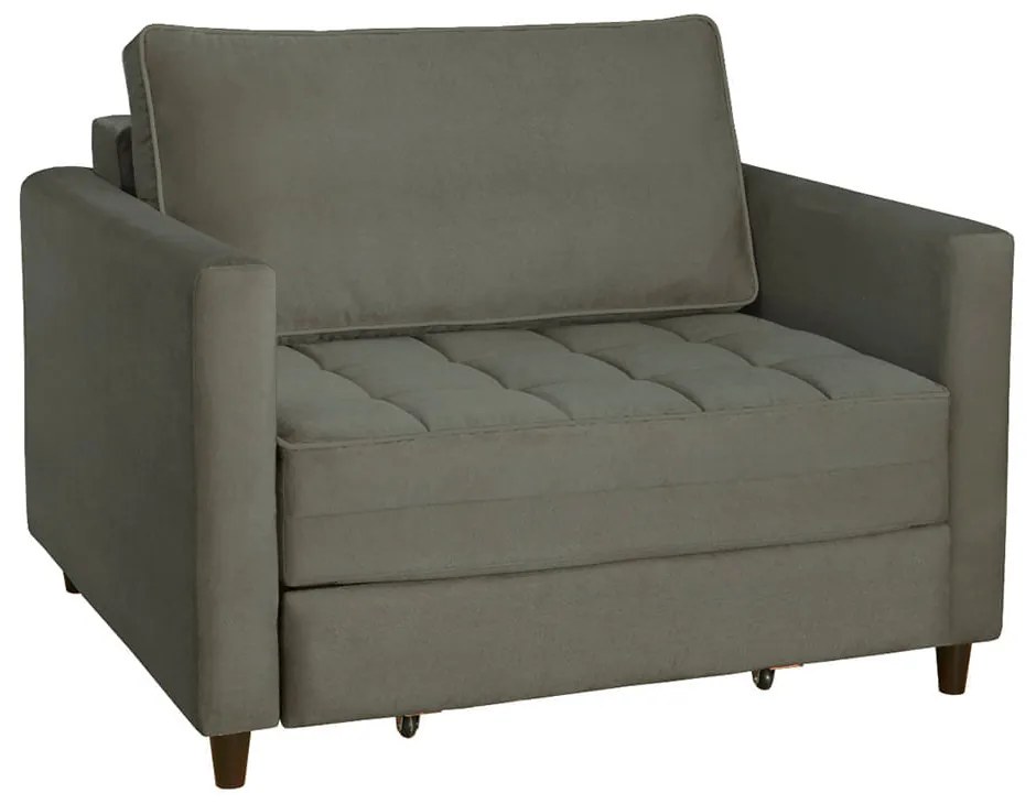 Sofá-Cama Mira Solteiro Suede Grafite - 1m