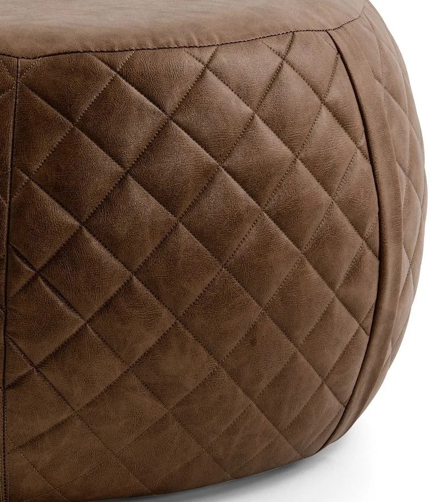 Puff Cleo 70cm PU Sintético Marrom G15 - Gran Belo