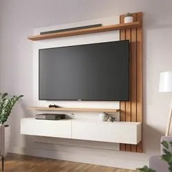 Painel Home Suspenso para TV 65 Pol. 150cm Buriti C05 Off White Matte/