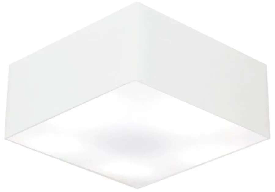 Plafon Quadrado Md-3012 Cúpula em Tecido 21/50x50cm Branco - Bivolt