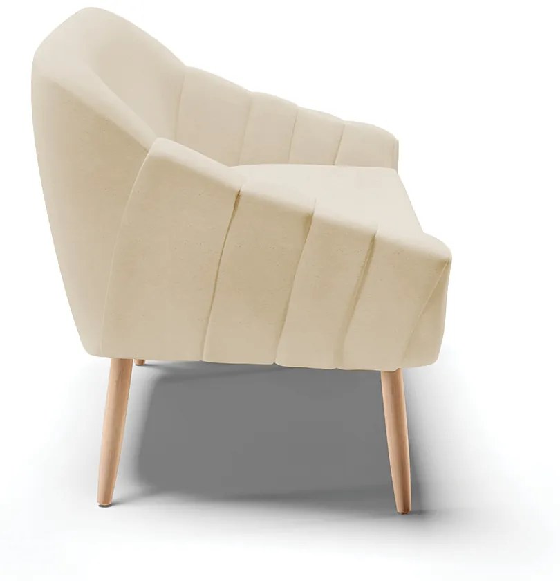 Namoradeira 02 Lugares Giovana Linho Pés Palito Natural - Indo Decorar - A27 Areia