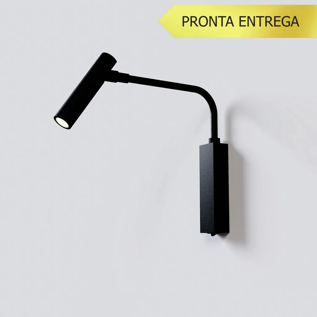 Arandela Braço Articulado Ark Focco 2,5X21,4X23Cm Led 2W 3000K Com Int... (PRETO)