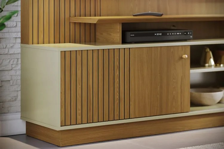 Home Theater Ares Cumaru/Opala - Madetec Móveis