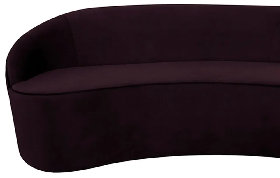 Sofá 3 Lugares Eros D07 Curvo 210cm Braço Esquerdo Veludo Roxo - D'Rossi