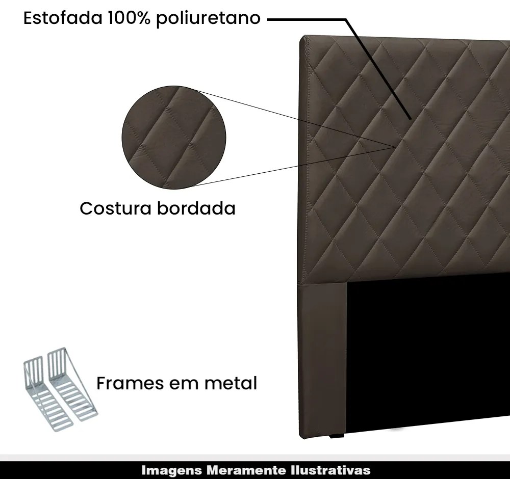 Cabeceira Decorativa 1,40M Baelon Veludo Marrom G63 - Gran Belo