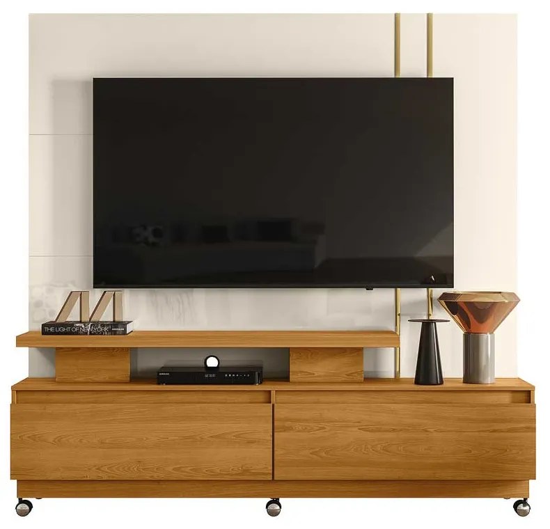Home Theater Braun MDP 2 Gavetas até 75 Cinamomo/OffWhite G97 - Gran Belo