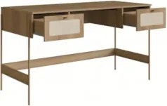 Mesa Escrivaninha Home Office Pé Metal Arlo A10 Hanover/Dourado - Mpoz
