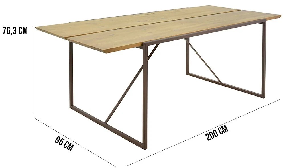Mesa Para Sala de Jantar Industrial 08 Lugares Conrad Oregon G04 - Gran Belo