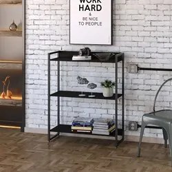 Estante Livreiro Dynamica Industrial 80cm 3 Prateleiras C08 Preto Ônix