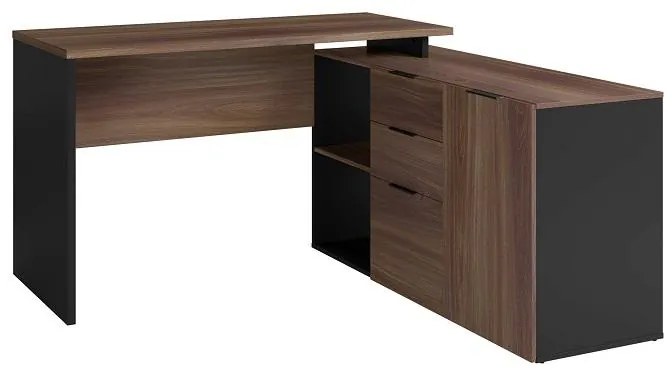 Mesa L Diretor Escritório Home Office 150x150 Marrom Preto