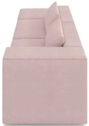 Sofá 5 Lugares 343cm Com Puff Esquerdo Fay Veludo Rose Z55 - Mpozenato