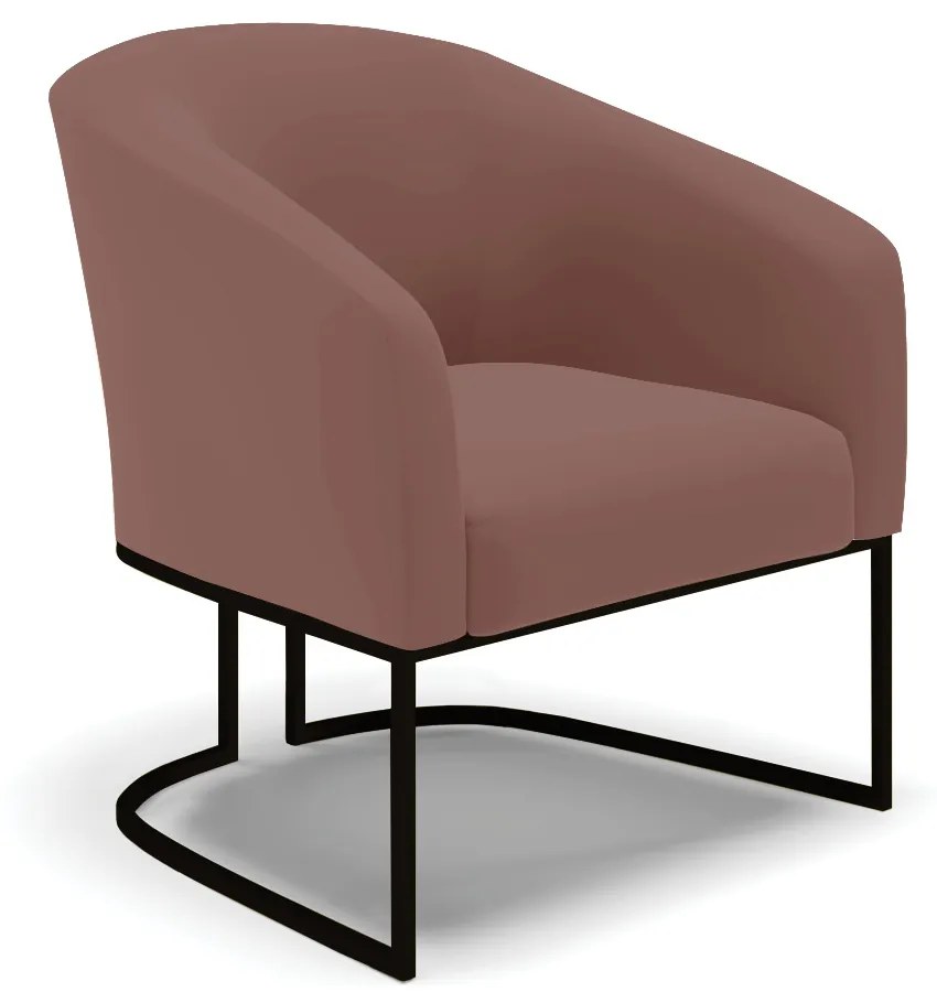 Namoradeira e 2 Poltronas Industrial Preto Stella Veludo D03 - D'Rossi - Rose