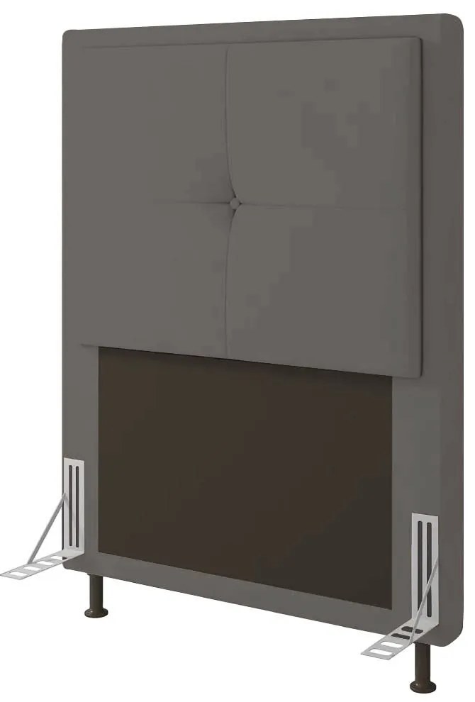 Cabeceira Solteiro Cama Box 90cm para Quarto Ametista Suede M11 - D'Rossi - Grafite