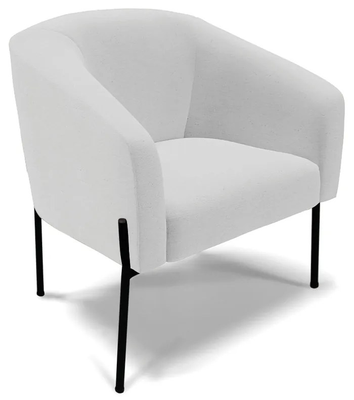 Namoradeira e 2 Poltronas Pé de Ferro Preto Stella Linho Cinza D03 - D'Rossi