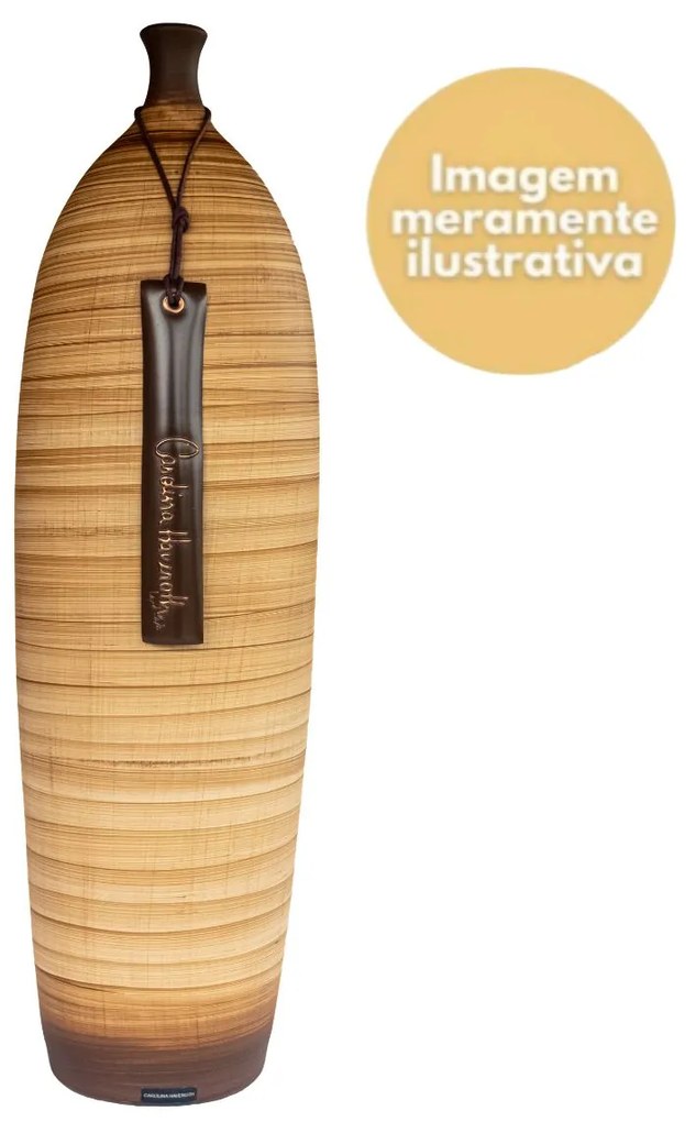 Vaso Garrafa decorativo em Cerâmica Carolina Haveroth – Cobre Fosco