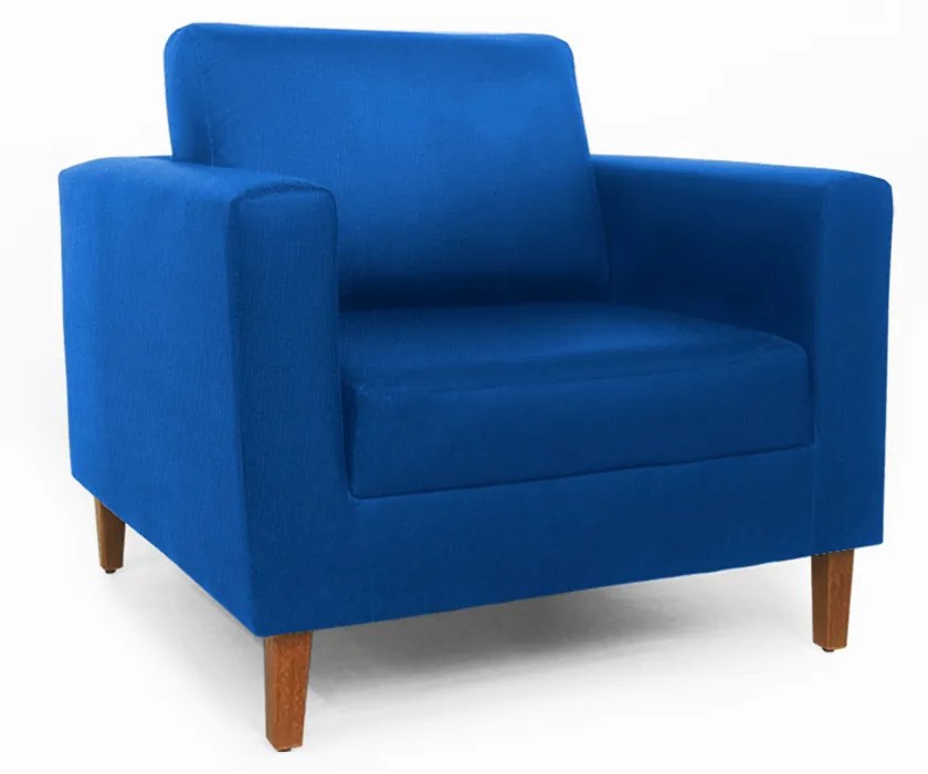 Conjunto Namoradeira + 2 Poltrona Gabriela Suede Azul Royal