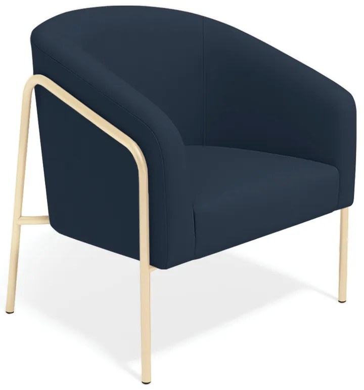 Poltrona Sala Industrial Alta Champanhe Stella Suede D03 - D'Rossi - Azul