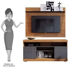 Rack Bancada Yara com Painel para TV até 47 Pol. Maia Noce Milano/Pret