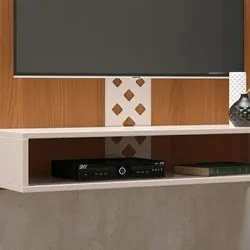 Painel para TV Suspenso 47 Pol. Com Nicho Format H01 Off White/Cinamom