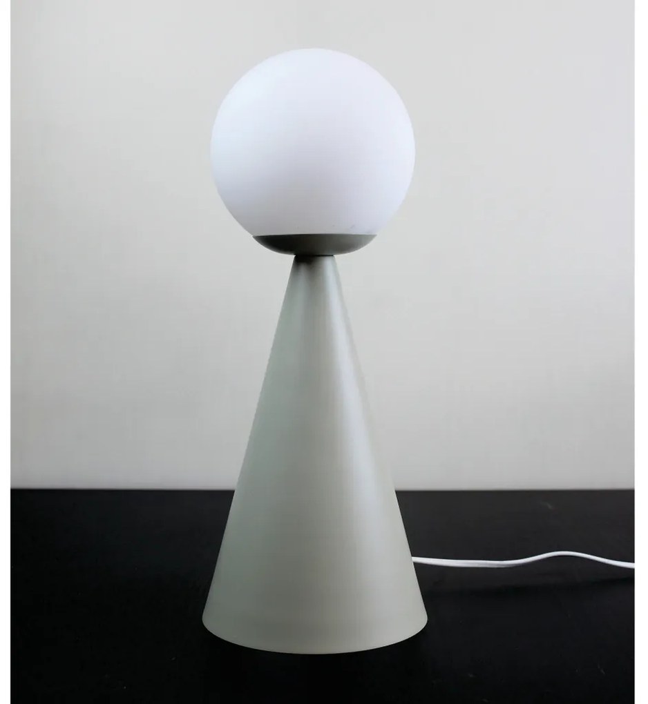 Abajur Ludo Ø15,5X39,6Cm 1Xg9 Alumínio E Globo Ø14Cm Fosco - Usina 251... (BT - Branco Texturizado)