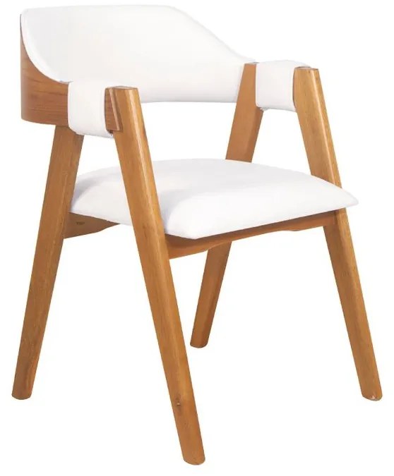 Cadeira de Jantar Estofada Ottawa Amêndoa e Bouclé Off White
