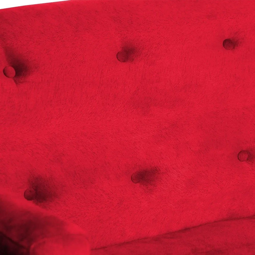 Namoradeira Bruna 1,20 m 2 Lugares Pés Palito Suede Vermelho