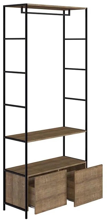Roupeiro Closet Estantes Cabideiro Mesa Estilo Industrial