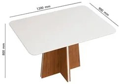 Mesa de Jantar Vanda 120cm Com 4 Cadeiras Lídia D04 Freijó/Veludo Luna
