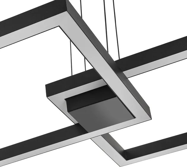 Pendente Led Aluminio 67,2W 3000K Fit25 Square - PRETO