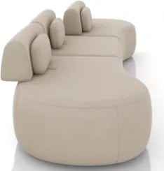 Sofá 4 Lugares 366cm Orgânico Mellanie Veludo Bege Z32 - Mpozenato