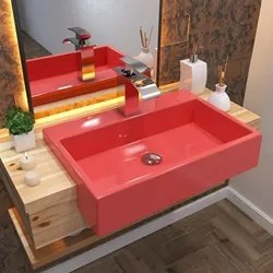 Cuba Pia Semi Encaixe para Banheiro Retangular 54cm XRT C08 Rosa - Mpo