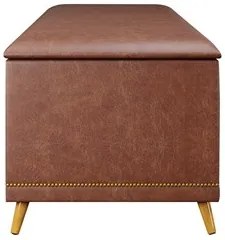 Calçadeira Baú King 195cm com Tachas Imperial J02 Facto Marrom - Mpoze
