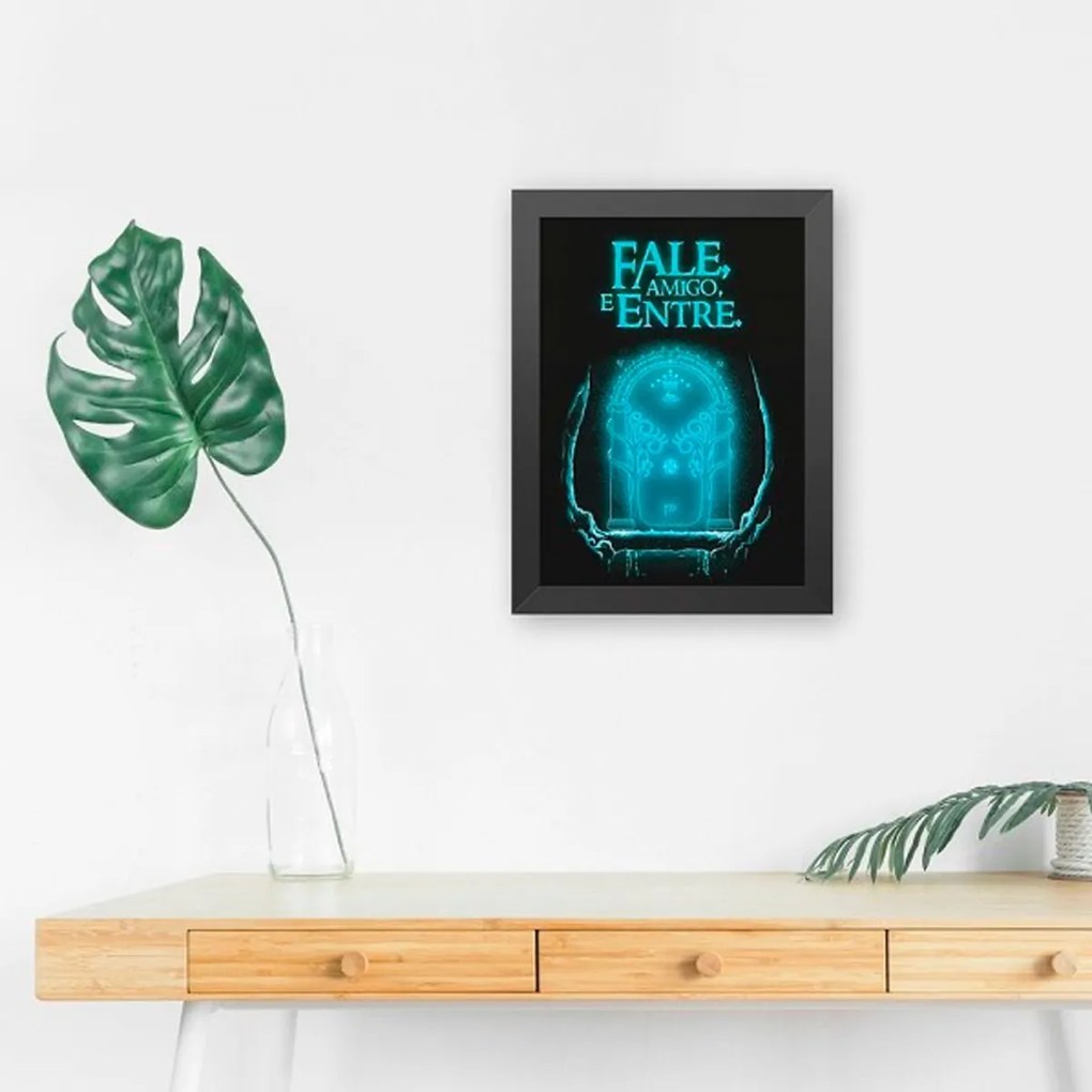 Poster com Moldura Fale Amigo e Entre O Senhor dos Anéis