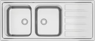 Cuba de Sobrepor Tramontina Marea Deep 2C 34 Plus 116 x 50 cm em Aço Inox Acetinado