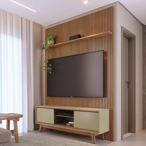 Rack Com Painel Milo Cumaru - Madetec Móveis