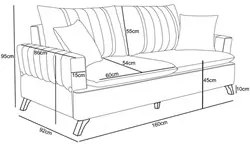 Sofá 160cm 2 Lugares com Almofadas Pés Curvos Veras Suede D05 Cinza -