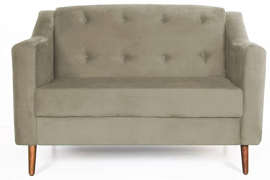 Namoradeira Bruna 1,20 m 2 Lugares Pés Palito Suede Nude