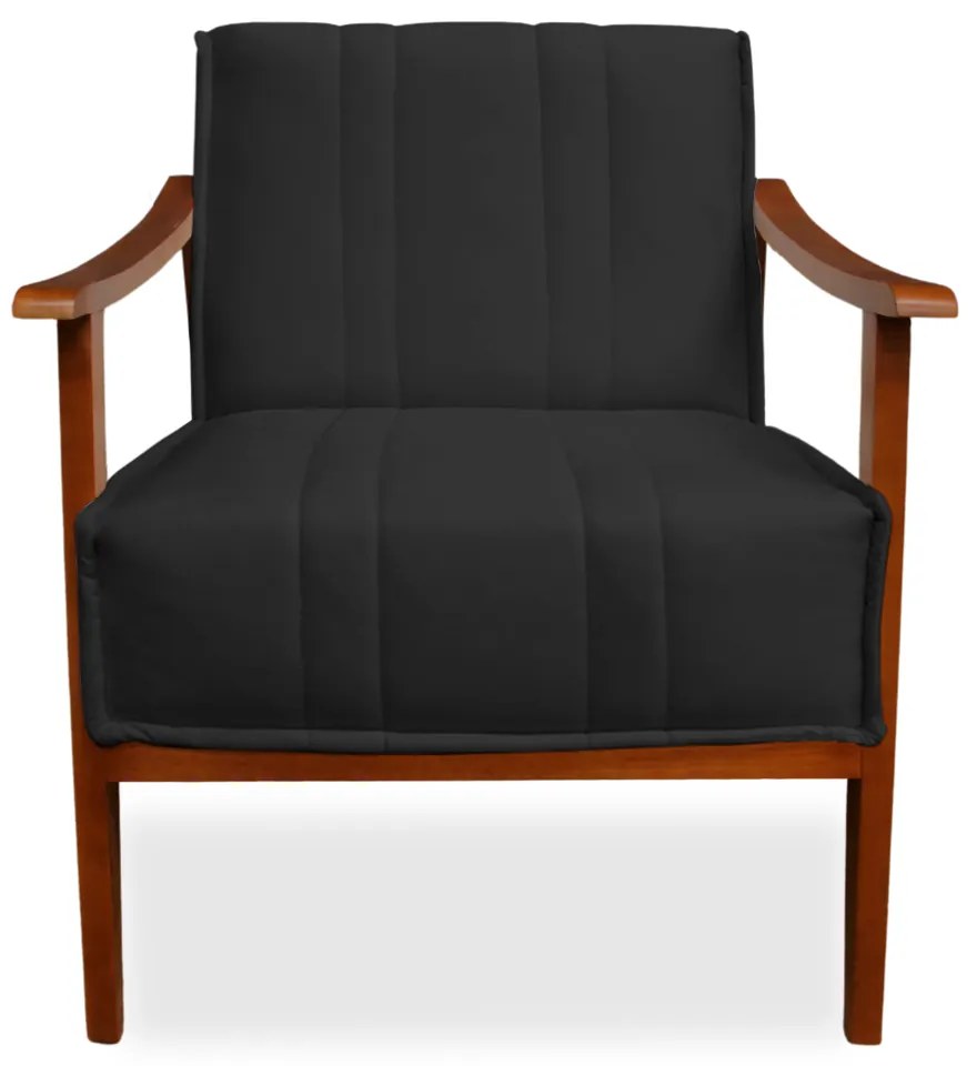Poltrona Decorativa Vincenzza Veludo Preto
