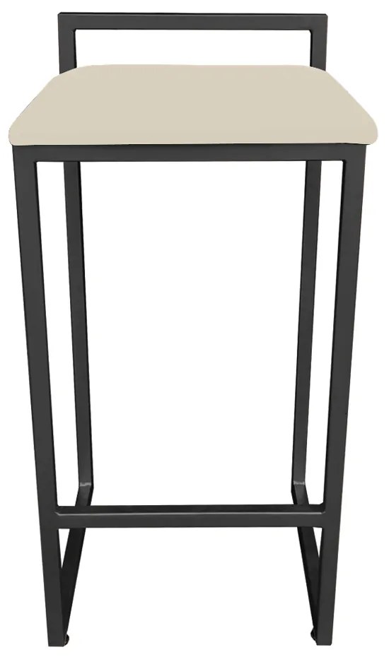 Banqueta Alta Lavínia Suede Bege  Base Preto - D'Rossi
