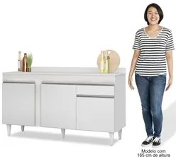Balcão Gabinete para Pia com Tampo 150cm 3 Portas 1 Gaveta Dakota Bran