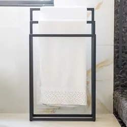 Toalheiro de Chão para Banheiro Luxe em Aço D09 Preto - Mpozenato